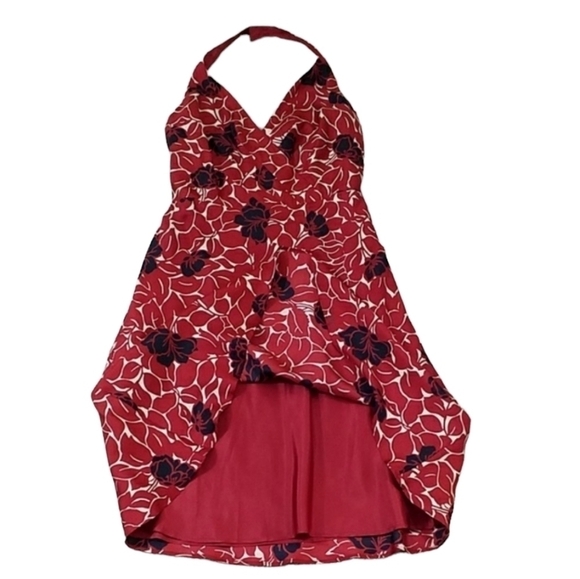 Ann Taylor~Size 2~Burgundy/Black Floral Silk Dress - Picture 2 of 11